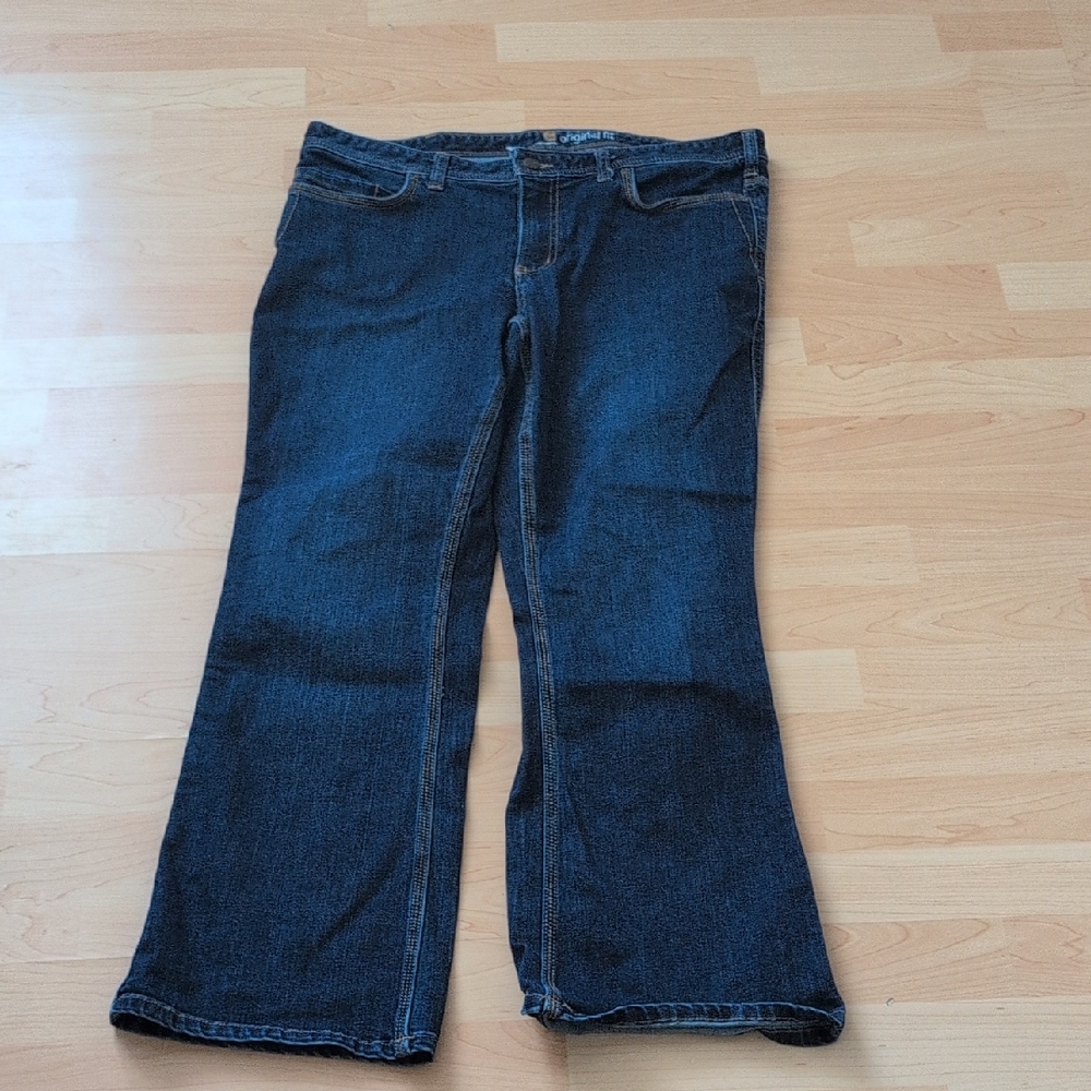 Carhartt Blue Flare Wide Leg Jeans